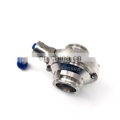 Hygienic Sanitary Stainless Steel 304 316L Thread Clamp Weld Manual Clamped Butterfly Ball Valve
