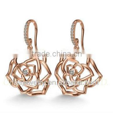 high quality 925 sterling silver rose gold plating earring with fast delivery and paypal accept