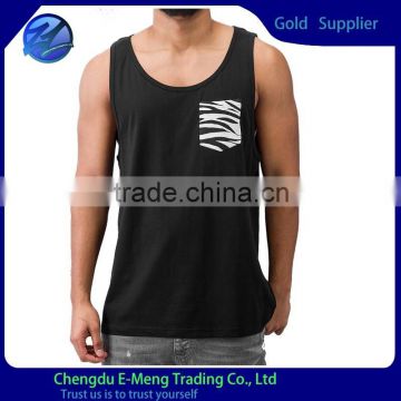 Cuatom mens high quality fashion tanktop with patched pocket