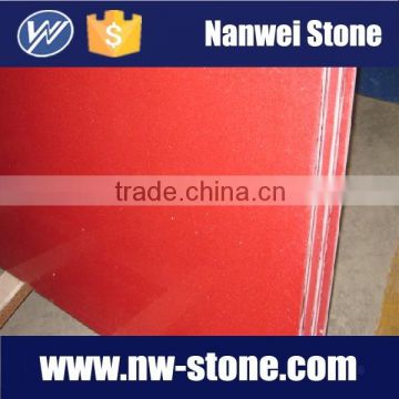 artificial red quartz stone QUARTZ SURFACES STONE, kitchen top,step stone,paving stone and vanity top polished stone
