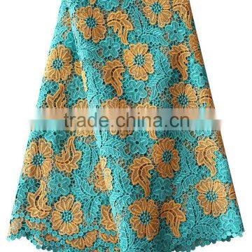 Most elegant lace flower girl dress patterns / africa handcut lace / cupion lace from china for beautiful lady dress