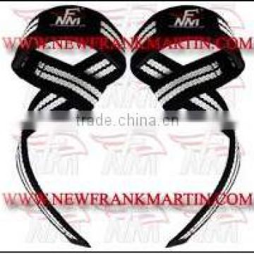 Black & White Weightlifting Straps made of high quality 100% cotton material,Weight Lifting Straps FM-996 s-62