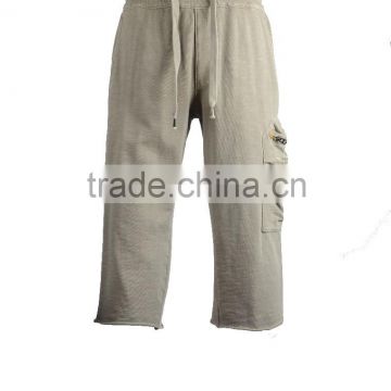 garment dyed wash knit terry fabric 100% cotton capri for men