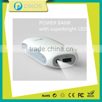 New arrival 5200mAh 18650 power bank lithium recharge battery for mobile phone with convenient LED flash torch