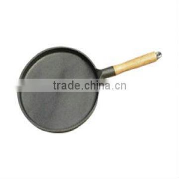 fry pan with wooden handle