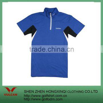 zip collar men fashion sports shirts contrast color quick drying