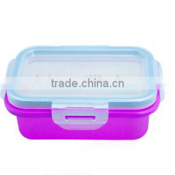 Rectangle shaped non-stick silicone food storage container/unfolding silicone container
