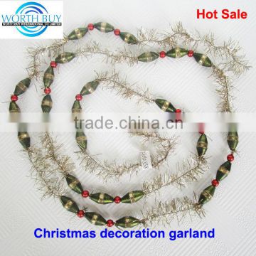 Tinsel and vintage beaded christmas garland, 2014 best selling product supplier