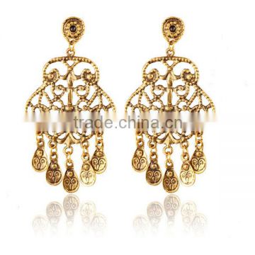 Malaysia style jewelry vintage gold plated luxury 2016 alibaba fashion earring designs X90