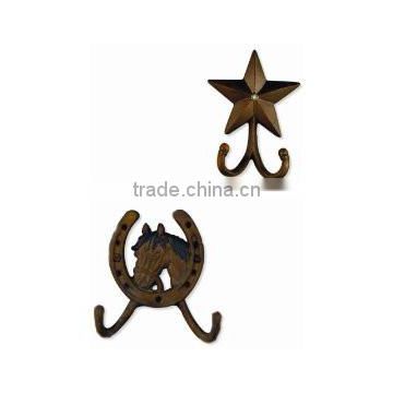 Metal decorative Horse & Star wall hook,Home decoration hook, metal wall art hooks, European style decoration hook, Vintage hook