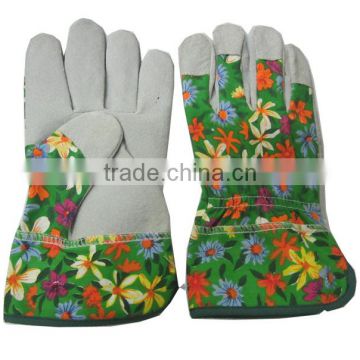 women multi color organic cotton gardening glove/garden work glove