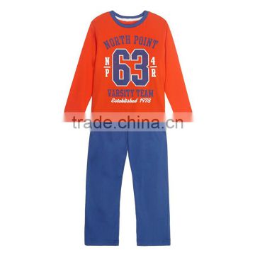 Boy's dark orange 'Varsity' pyjama set