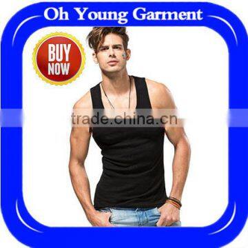 wholesales cheap custom men's tank top mens underwear stringer tank top fashion fit style black man vest manufacture from China