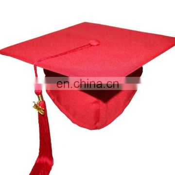 2016 Polyester Graduation Cap with Tassel-Red