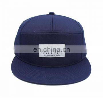 Cotton 7 panel hat custom,Blue 7 panel snapback cap,Woven Label 7 panel snapback hat