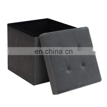 Best-selling pvc foldable square storage ottoman stool