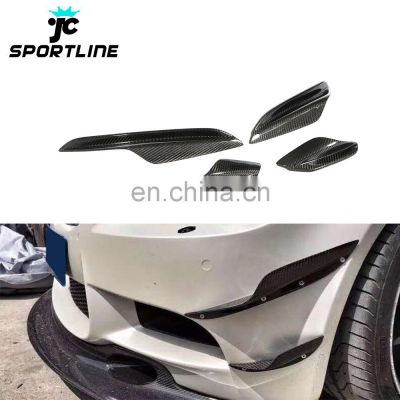 JC Sportline Carbon Fiber E9x M3 Front Canards Bumper Fins for BMW E90 E92 E93 M3 05-13