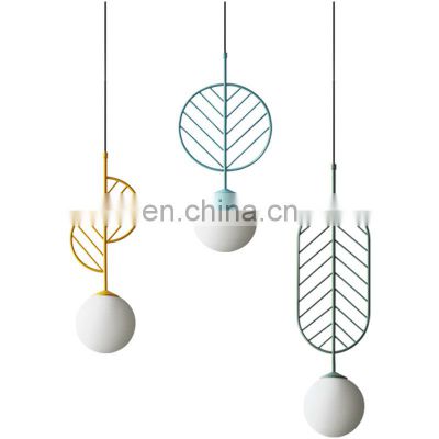 EUROPEAN postmodern simple Iron plating color  pendant light for decorate