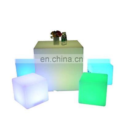 Custom logo Wedding banquet party decoration cube light multi color Change Led Light Up Cube table chairs Furniture Outdoor 40CM