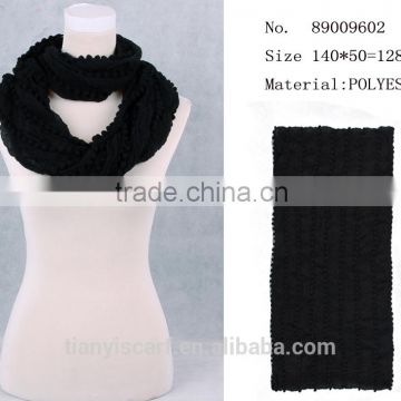 black infinity circle hanging loop scarf yiwu factory custom made