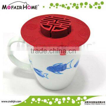 kitchenware Round silicone cup lid with unique holder