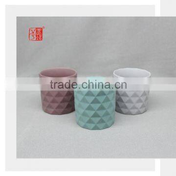 Unique Small Ceramic Diamond Shape Flower Pot