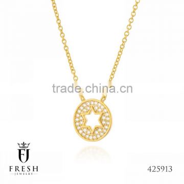 Fashion Gold Plated Necklace - 425913 , Wholesale Gold Plated Jewellery, Gold Plated Jewellery Manufacturer, CZ Cubic Zircon AAA
