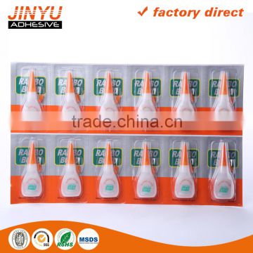 JY 100%Cyanoacrylate strong adhesive best glue for rubber