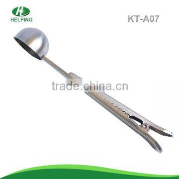 Stainless steel coffee spoon with clip