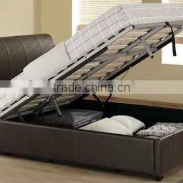 Leather upholstered Bed w/pneumatic slats-King