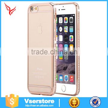 New product TPU eclectroplating mobile case diamond phone cover for iphone 6