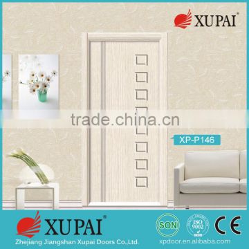 5cm thick wooden doors for grand hotel room door / Chinese good quality HDF wooden door with plain shape lines / Interior wooden