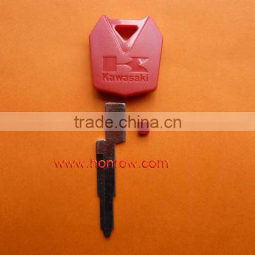Plastic key shell for Kawasaki Motorcycle transponder key bank with right blade (Red color) fob,for car and motorcycle