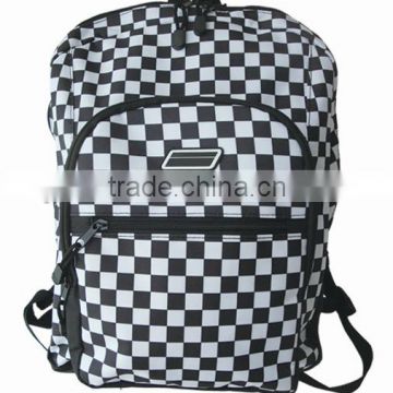 Classic fashion backpack black and white squares shopping backpack