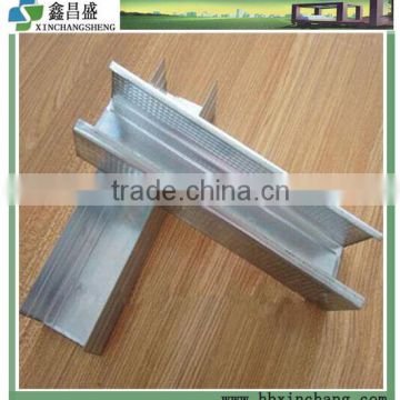 Galvanized steel studs and track for drywall partition