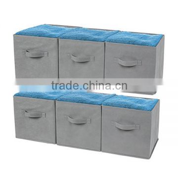 Foldable fabric storage box, drawer non woven toy storage box