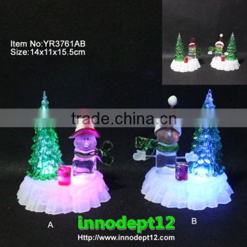 Led Christmas decoration gift snowman and tree with RGB light