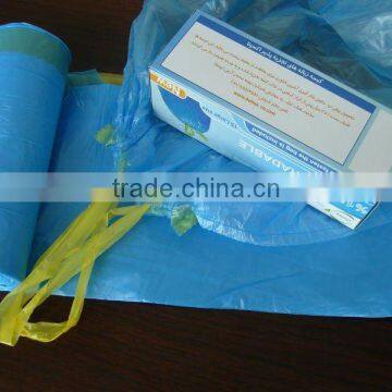 2014 high quality blue drawstring garbage bag