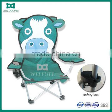 Foldable beach kids chair with cupholder and backrest