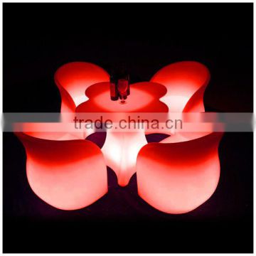 Rechargeable fashion chair,fancy plastic chair,cheap led chair set for sale
