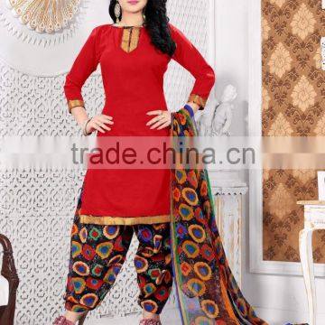 Cotton Patiala Readymade Printed Suits