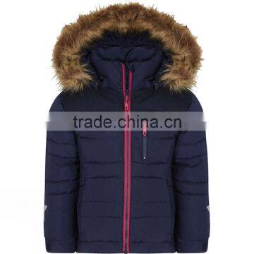 Kids Fake Fur Hood Lightweight Winter down Jacket