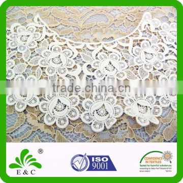 White cotton embroidery lace flower applique