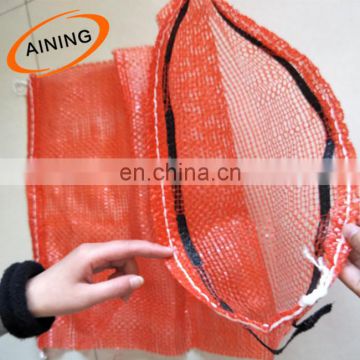 Orange Net Sacks with Drawstring Raschel Bags Mesh Vegetables