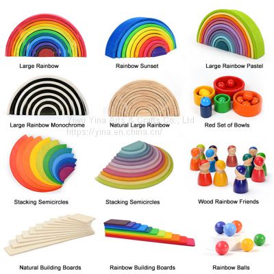 Wooden Rainbow, Solid Wood Children Baby Toys, wooden rainbow toys wooden rainbow stacker