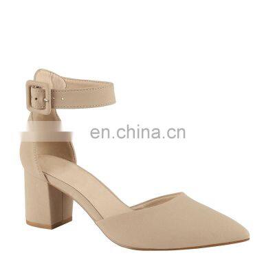 Women ankle strap attractive color design ladies high block heel sandals shoes