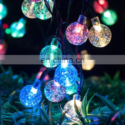 Copper Wire Light String Garden Christmas Decorations Crystal Ball Outdoor Holiday Led Waterproof Fairy Lights