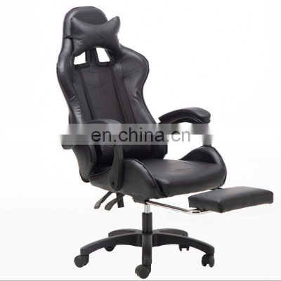 Factory price blue gaming office chair with footrest