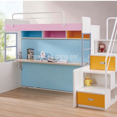 Children folding cot piano wall mounted bed kids folding wall beds with table