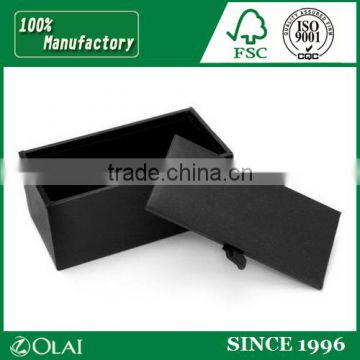 Black Rectangle Paper Gift Cufflinks Promotional Box